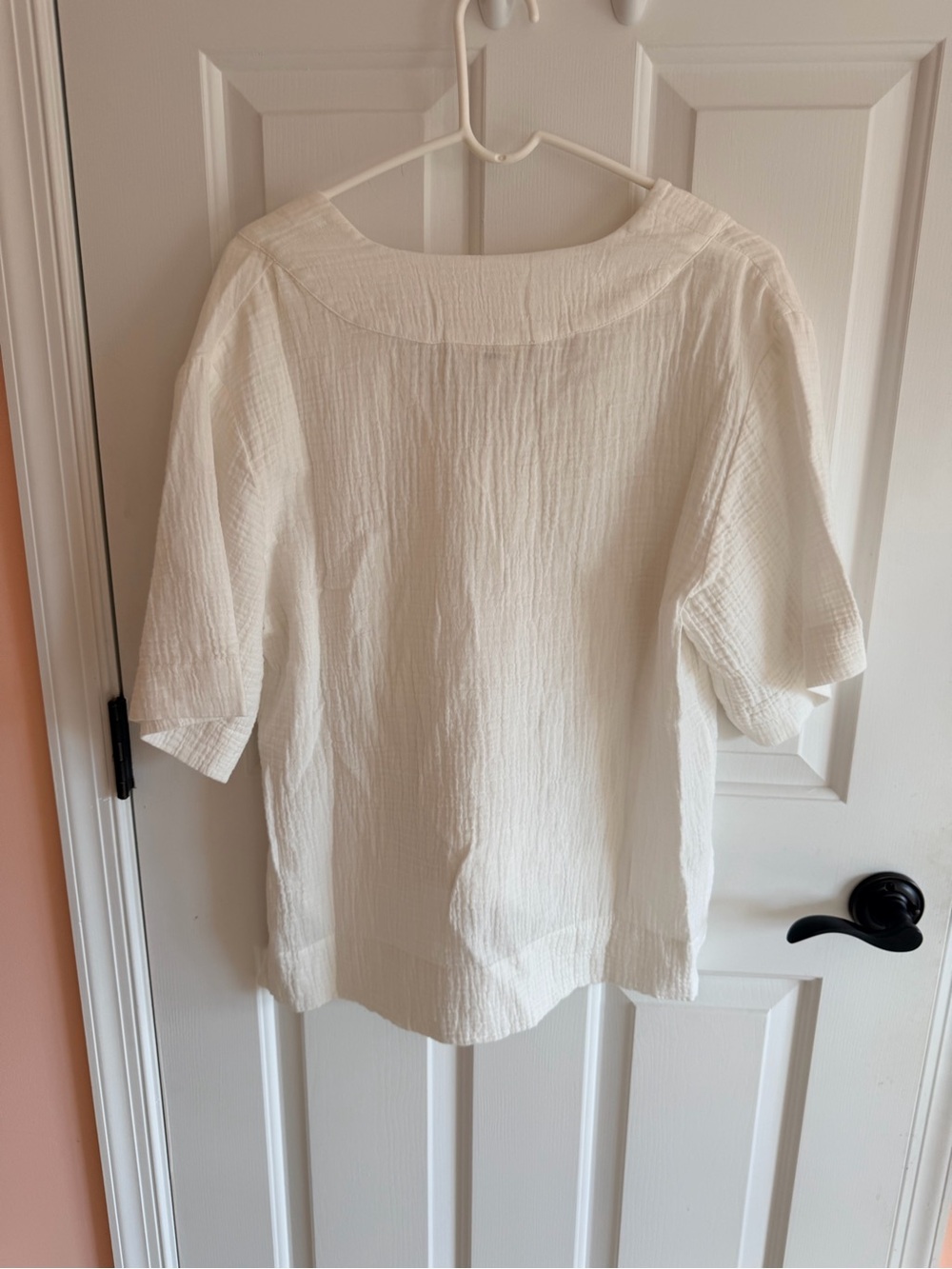 FAHERTY Dune Women's Cotton Gauze V-Neck Top - White - Picture 4 of 5
